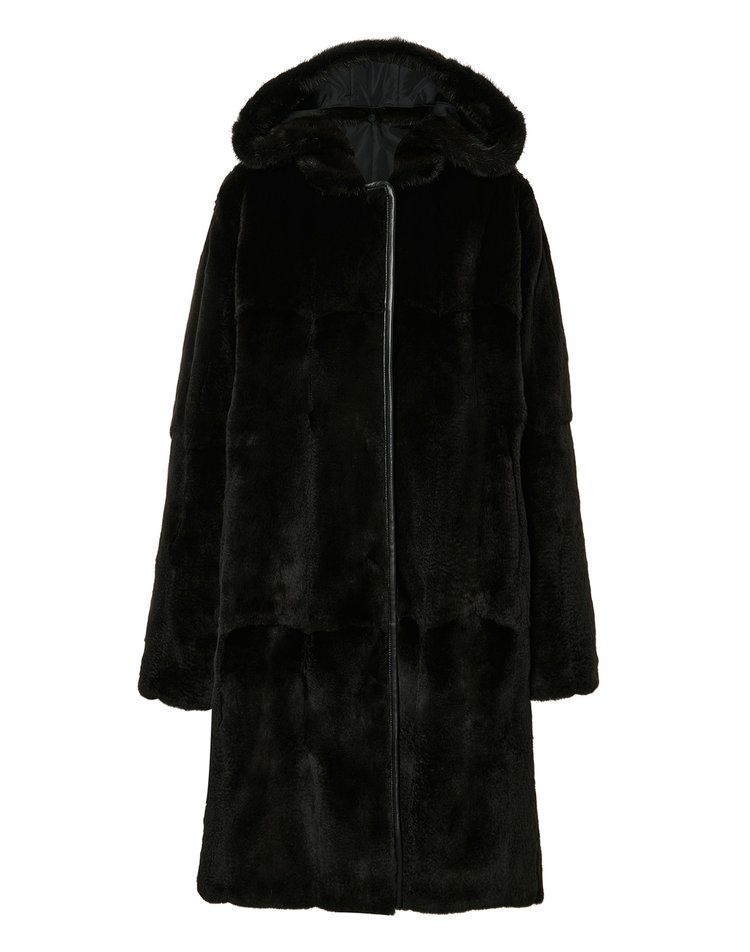 닥스 여성 여자 우먼스 밍크FUR 리버시블 양면 블랙 탈착 후드티 후드 후디 티셔츠 상의 위즐 타프타 롱 코트 아우