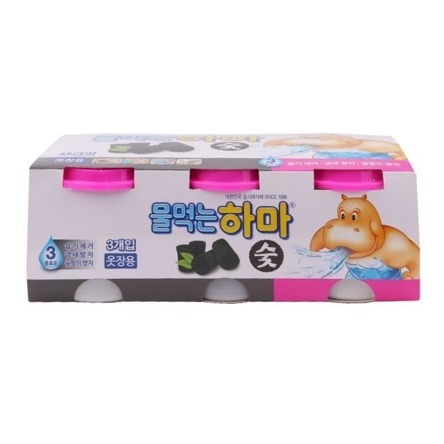 한푹 제 물먹는 하마 숯 3개입 이불장 신발장 옷장