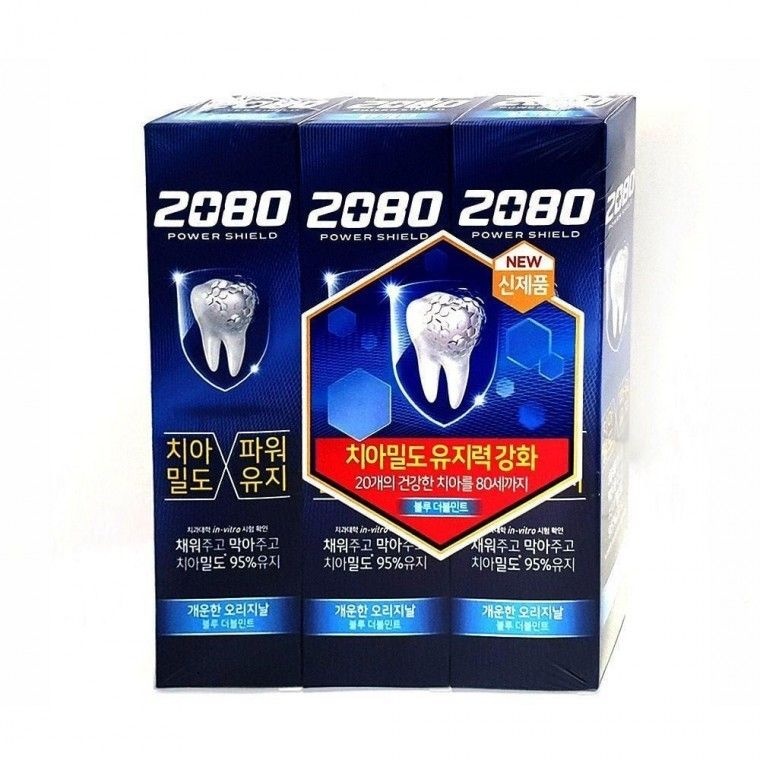 예그리나 협력사 2080 파워쉴드 블루 더블민트 140g 3개입 치약 욕실 잇몸 생활 잡화 집들이
