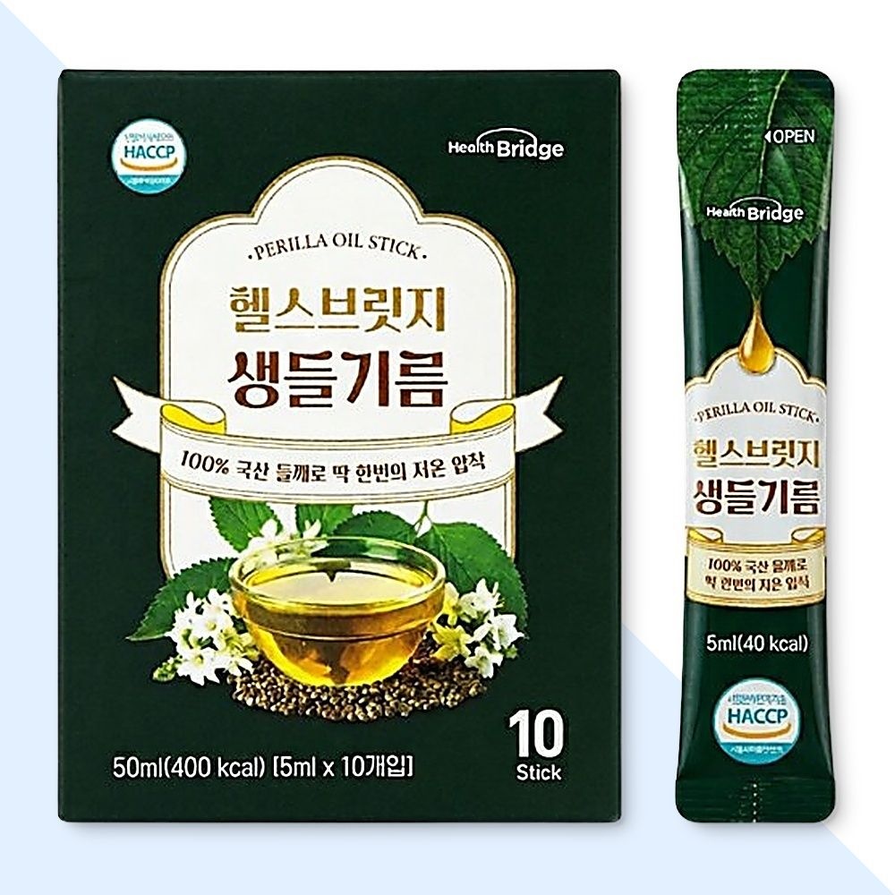 헬스브릿지 생들기름 들깨기름 저온압착 스틱 국내산 10포
