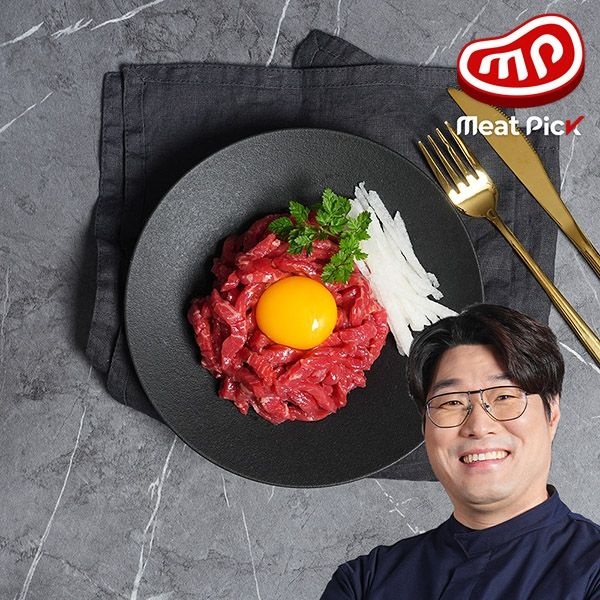 미트픽 1등급 한우 고급육회 130g 육사시미 뭉티기 소고기
