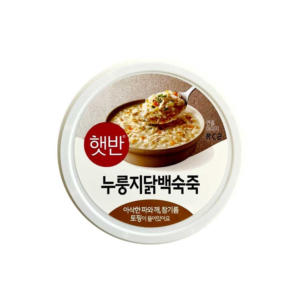 비비고죽 CJ 햇반 누룽지닭백숙죽 267g (용기) x 6개