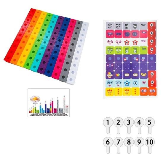 케이맘 연결큐브 100pcs 연결수막대 +스티커 1매+숫자표 B2194-O