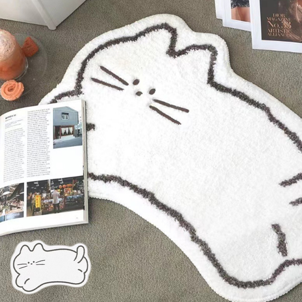 캣츠 미니 러그 고양이 발매트 욕실 화장실 현관 주방 발판 미끄럼방지 매트 cat