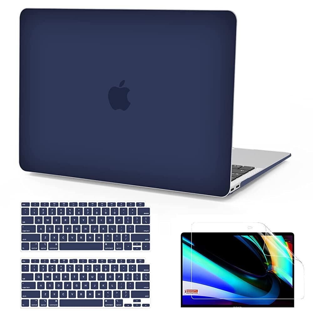 [해외] B BELK 맥북 에어 13인치 케이스 2022 2021 2020 2019 2018 A2337 M1 A2179 A1932 터치 ID, 매트 플라스틱 하드 쉘+키보드 커버+맥