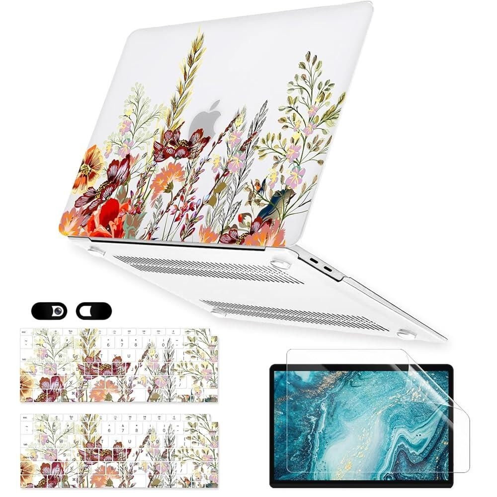 [해외] IDonzon 맥북 에어 13인치 M1 A2337 A2179 A1932 2022-2018 출시 케이스, 터치 ID 레티나 디스플레이, 6 in 1 매트 클리어 하드