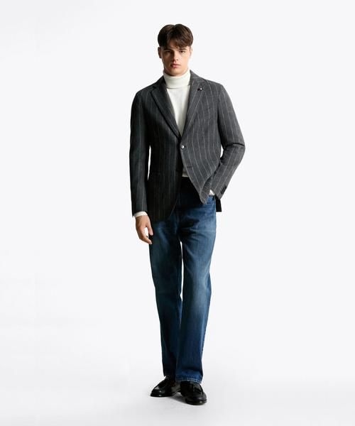 TOMMY HILFIGER <매장정품> TOMMY HILFIGER 타미힐피거 [LARDINI] 스트라이프 블레이저 재킷 (T12F6VTB080MN1950) T12F6VTB080MN1950 1444070