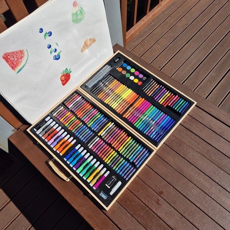 180색 미술도구 세트 수채 물감 색연필 크레파스 방과후 학교 드로잉 키트