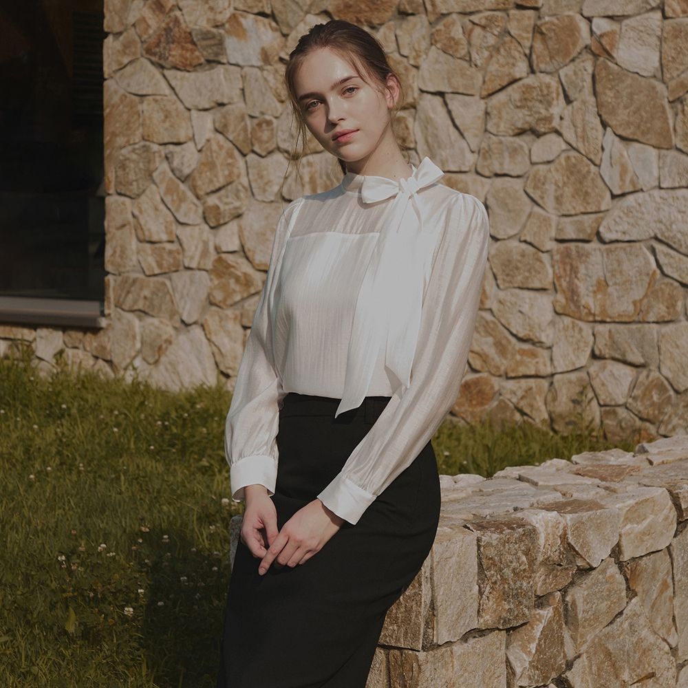 [25 F/W] 페미닌 타이 블라우스 ITP8ZBL430