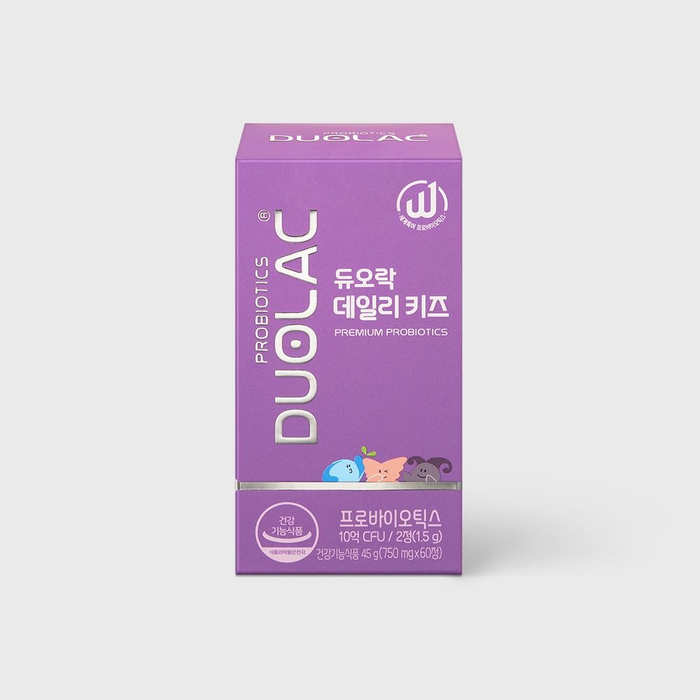 듀오락 [본사직영]데일리키즈 요구르트맛 60정(30일분) 1개 / 어린이 유산균 프로바이오틱스