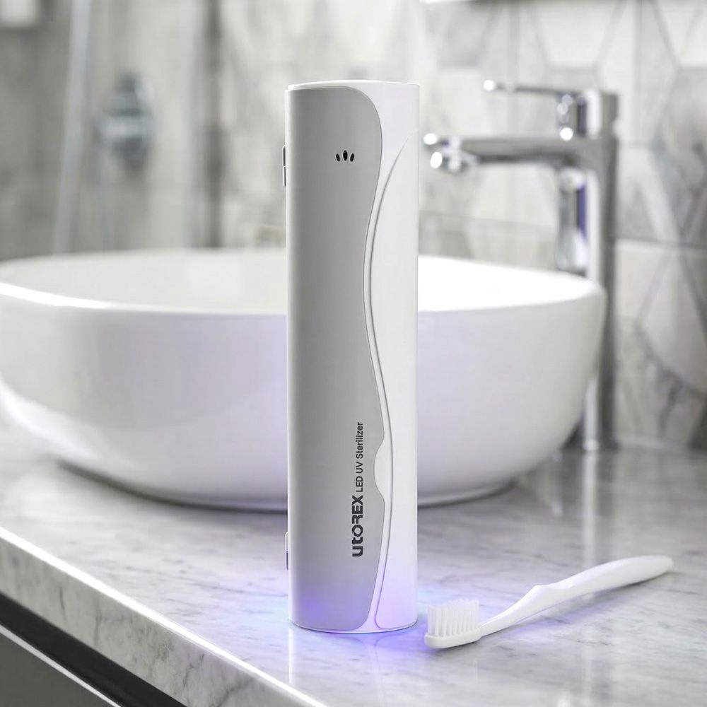 유토렉스 그레이스 UV-C 무선 휴대용 칫솔살균기 UTC-28G 라이트그레이