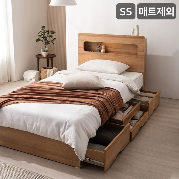 레이즈 LED 4단 수납침대(매트제외SS)