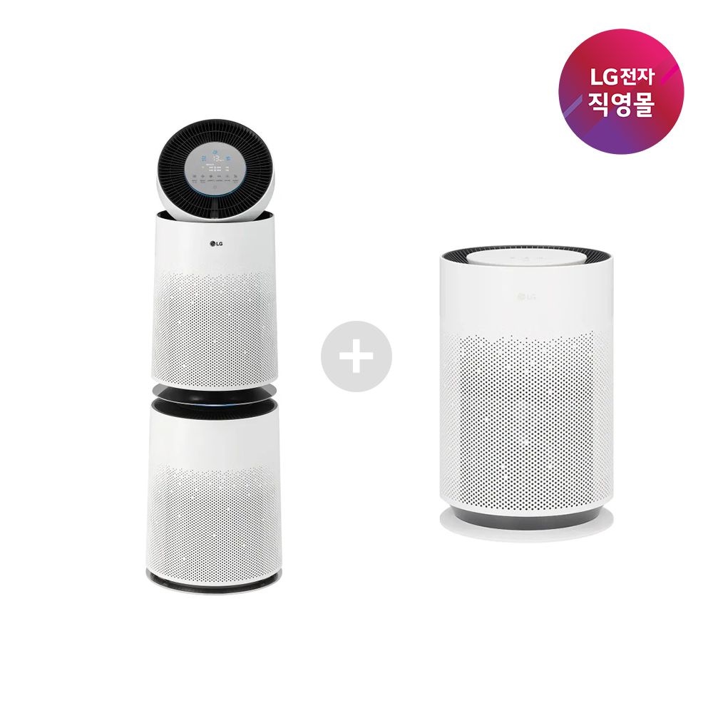 [롯데백화점] LG전자 [LG전자 직영] LG 공기청정기 세트모델 AS235DWSA+AS186HWWA LE1221602201