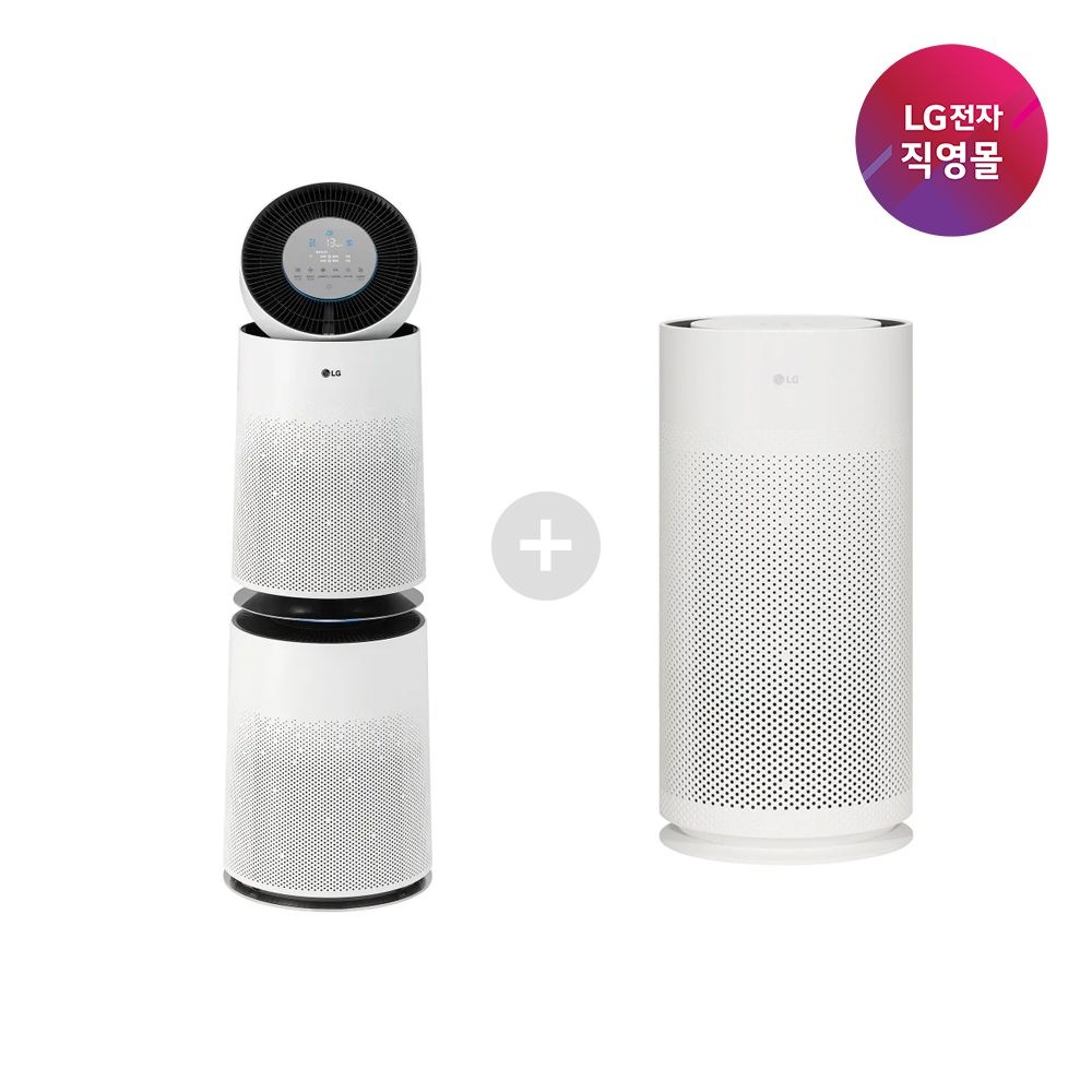 [롯데백화점] LG전자 [LG전자 직영] LG 공기청정기 세트모델 AS235DWSA+AS105GWJC LE1221602387