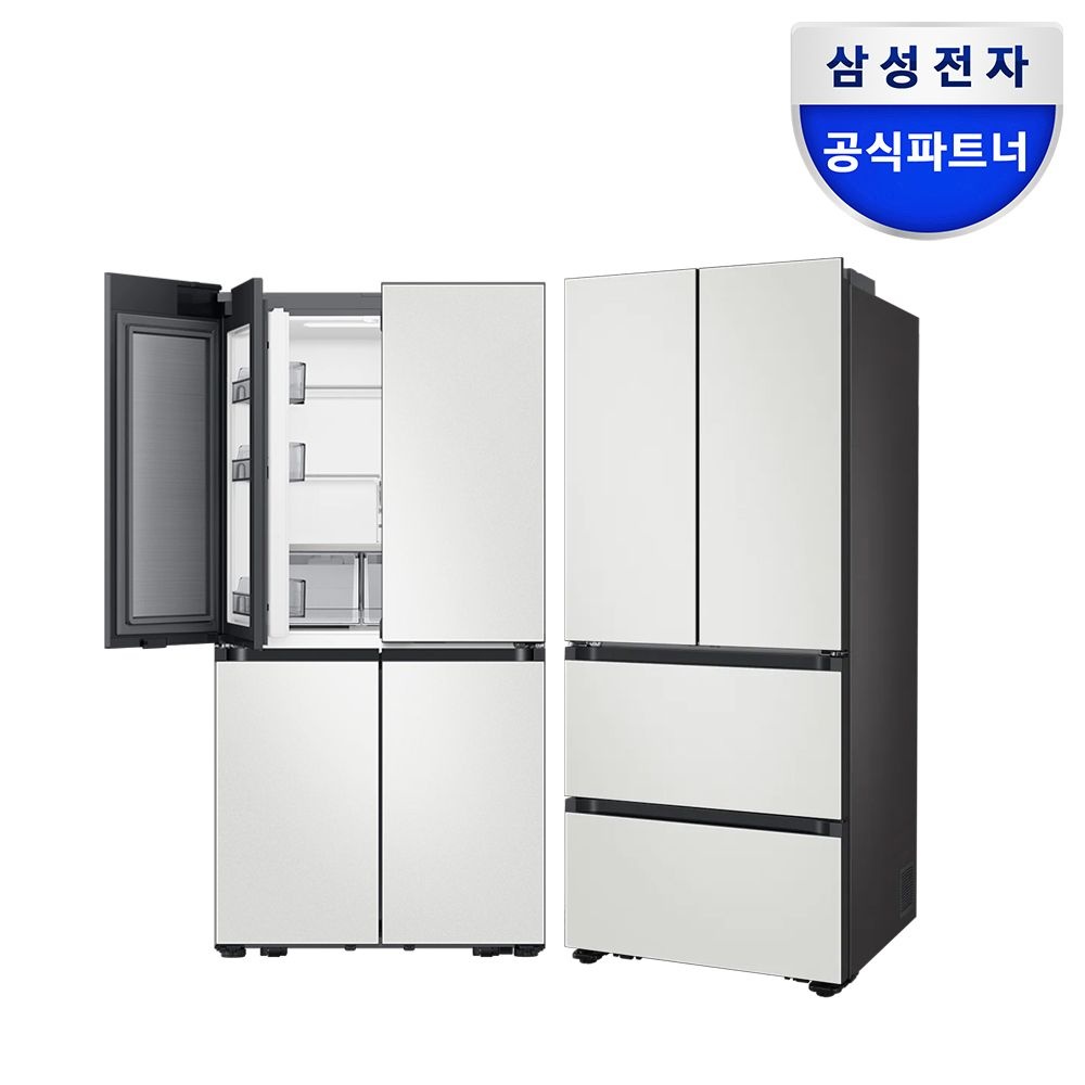 삼성전자 삼성전자 삼성 푸드쇼케이스 키친핏 냉장고 김치냉장고 세트 RM70F63M2A RK70F42M2A 코타화이트