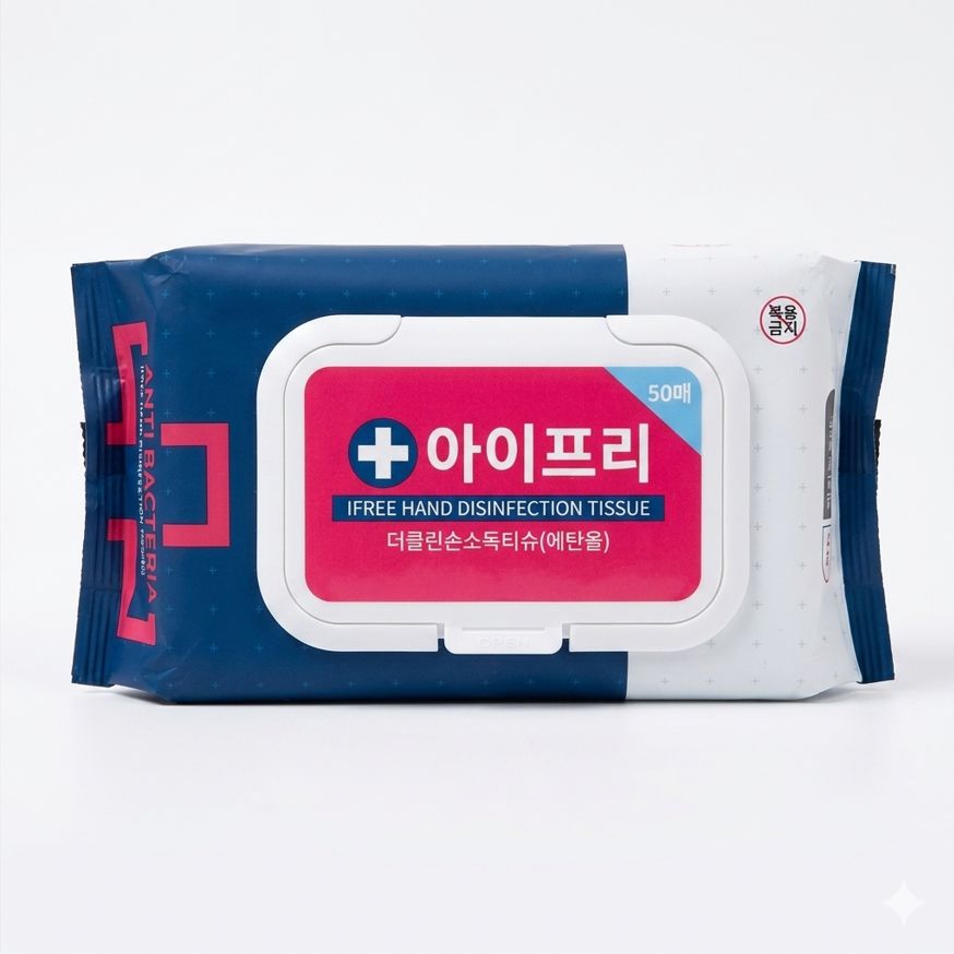 아이프리 더클린 손소독티슈 캡형 50매 5팩
