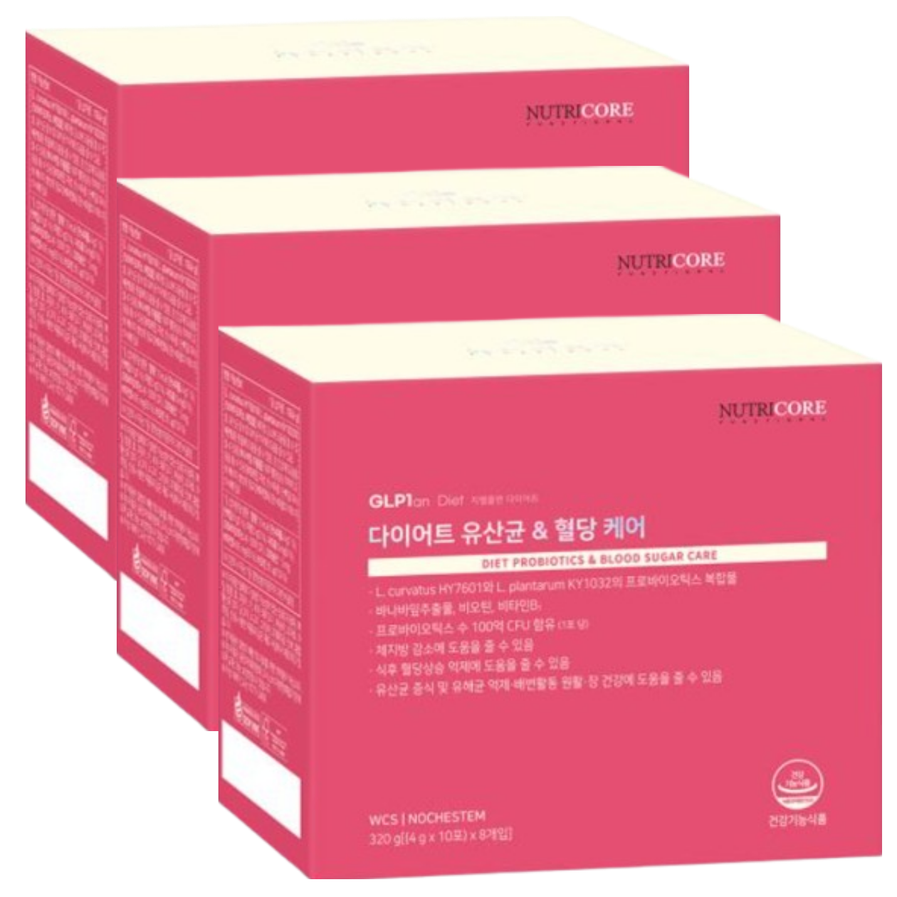 뉴트리코어 지엘플랜 다이어트 유산균 & 혈당케어 4g x 80포 x 3박스