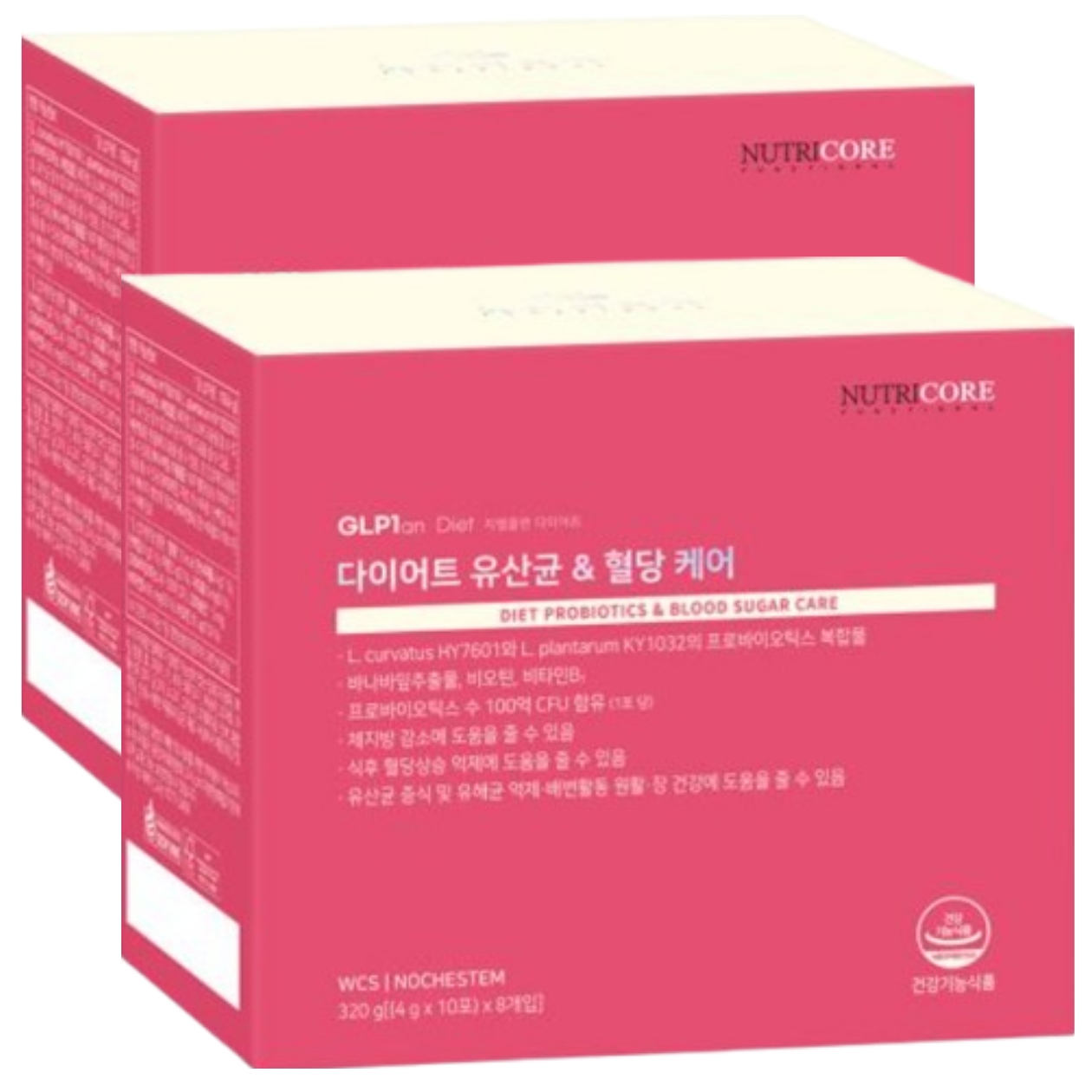 뉴트리코어 지엘플랜 다이어트 유산균 & 혈당케어 4g x 80포 x 2박스