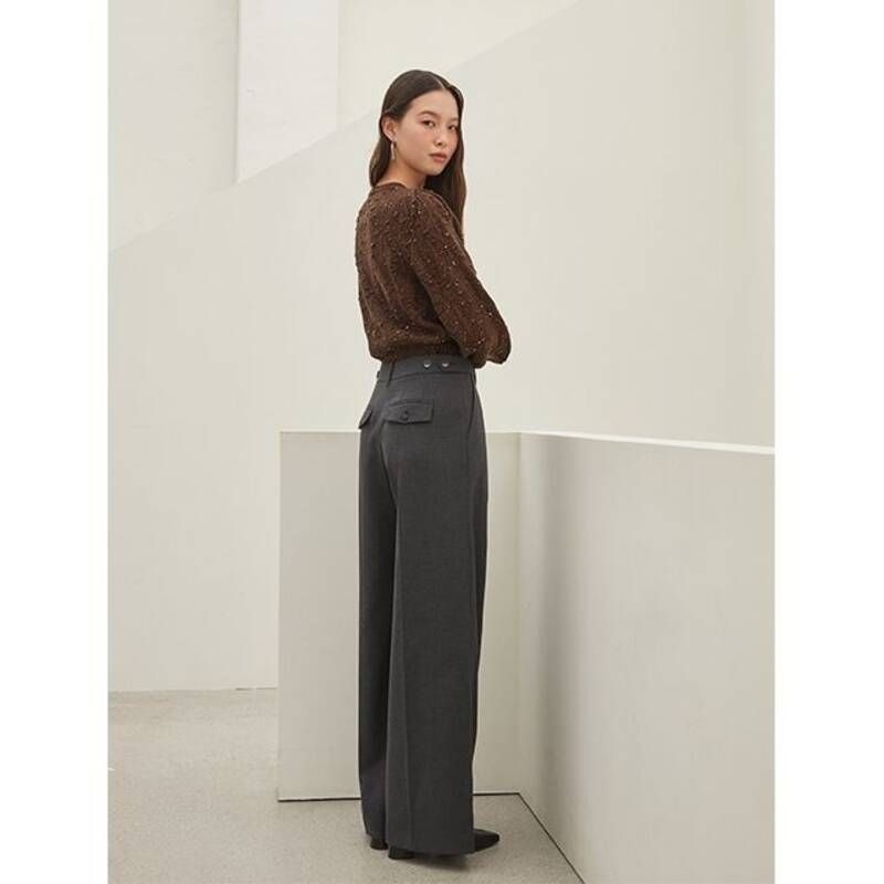 에고이스트 단추 포인트 핀턱 와이드 팬츠(EQ4WP960) 72K915 76K201