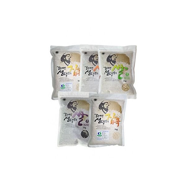 [참다올] 유기농 강대인생명의쌀 정농5종세트(녹미,적미,흑미,찹쌀,현미,각1kg)