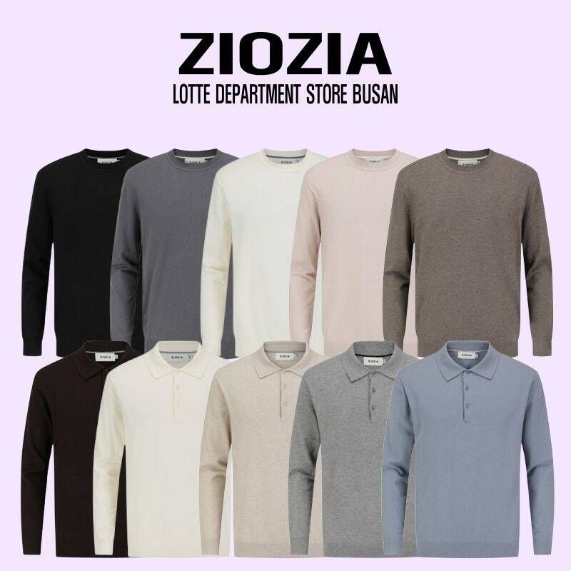 지오지아 ZIOZIA [12컬러]캐시필 플레인 워셔블 라운드&카라넥 니트 모음 ADF4ER1901ADF4ET1901 737146