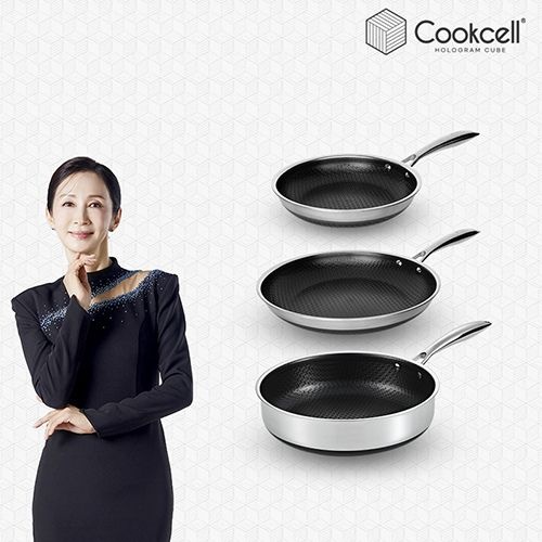 JINGMEN YISHAN METAL PRODUCTS CO., LTD (현대홈쇼핑) [블랙큐브] 쿡셀 블루 다이아몬드 IH 홀로그램팬 3종세트