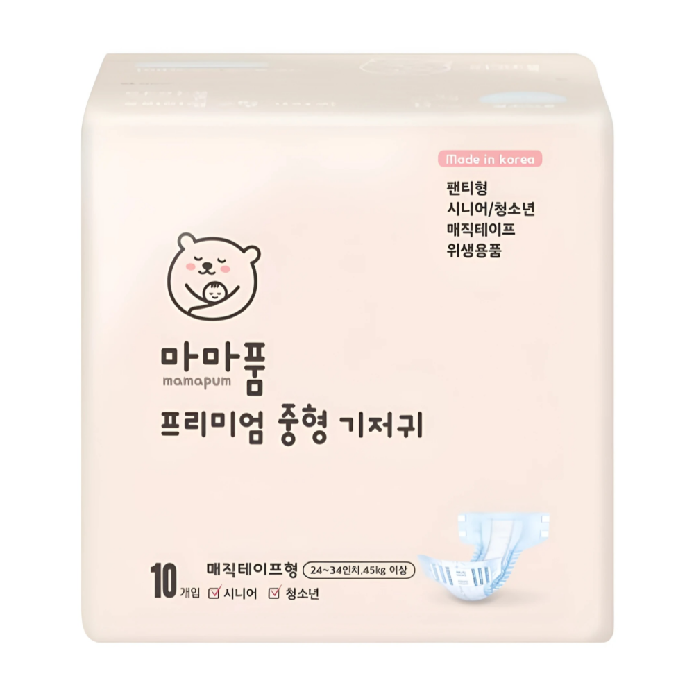 마마품 프리미엄 중형 기저귀(시니어/청소년용/매직테이프형)