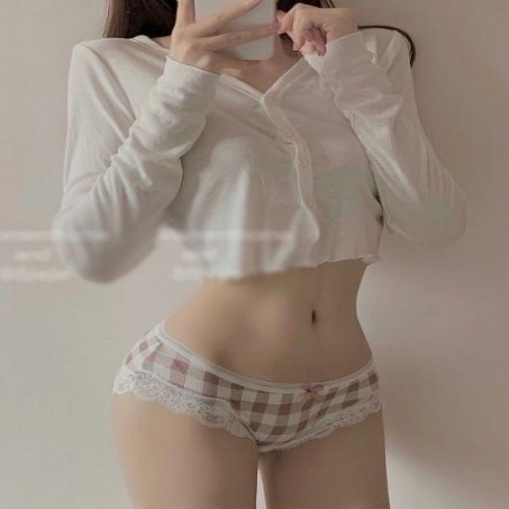G125771 (스판)바둑이체크 레이스 팬티(폭주)
