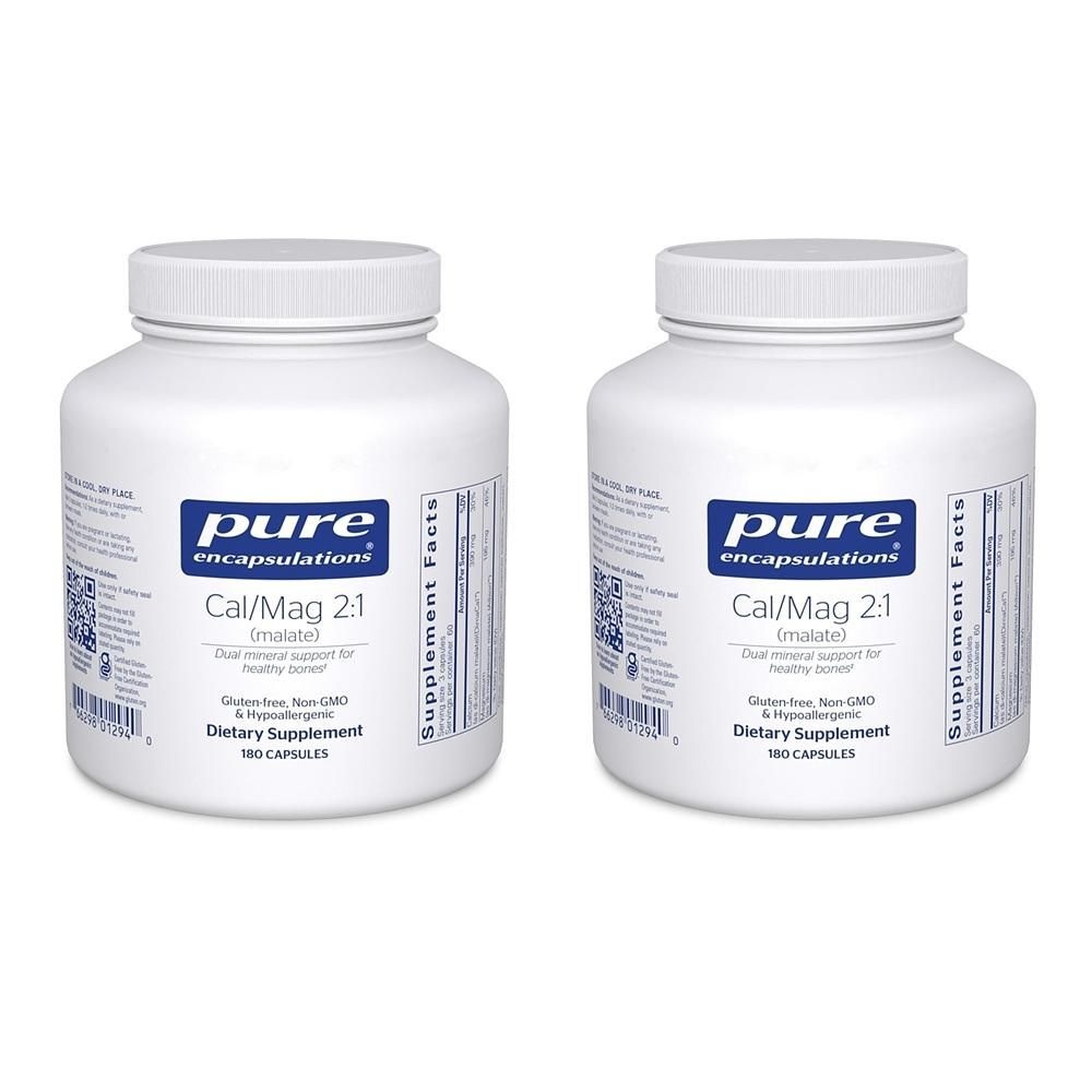 [해외] Pure Encapsulations 칼마그2:1 180정 2팩 Pure Encapsulations Cal/Mag (Malate) 2:1 - Calcium & Magnesium (Malate) - Bone Health Supplement* - Optim