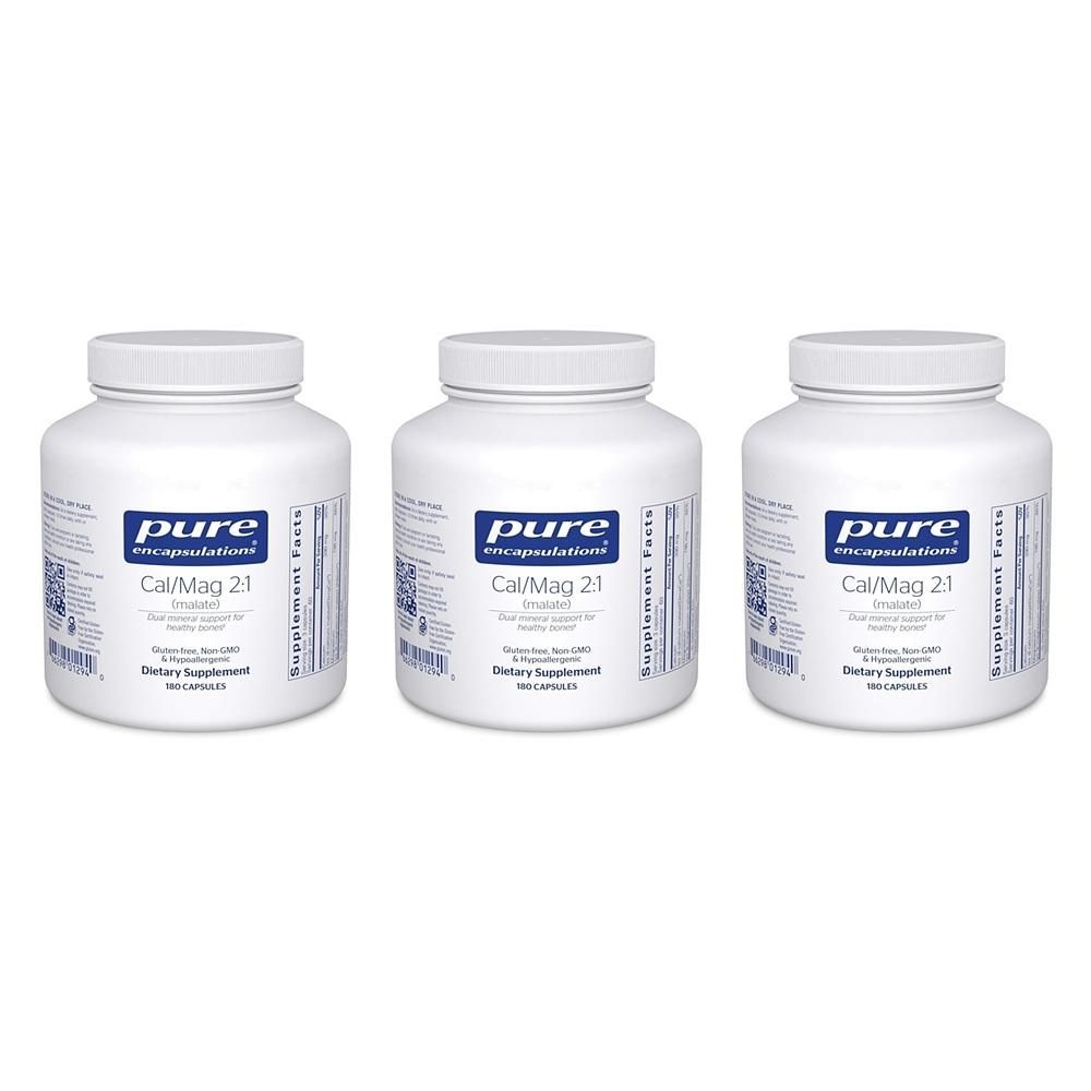 [해외] Pure Encapsulations 칼마그2:1 180정 3팩 Pure Encapsulations Cal/Mag (Malate) 2:1 - Calcium & Magnesium (Malate) - Bone Health Supplement* - Optim