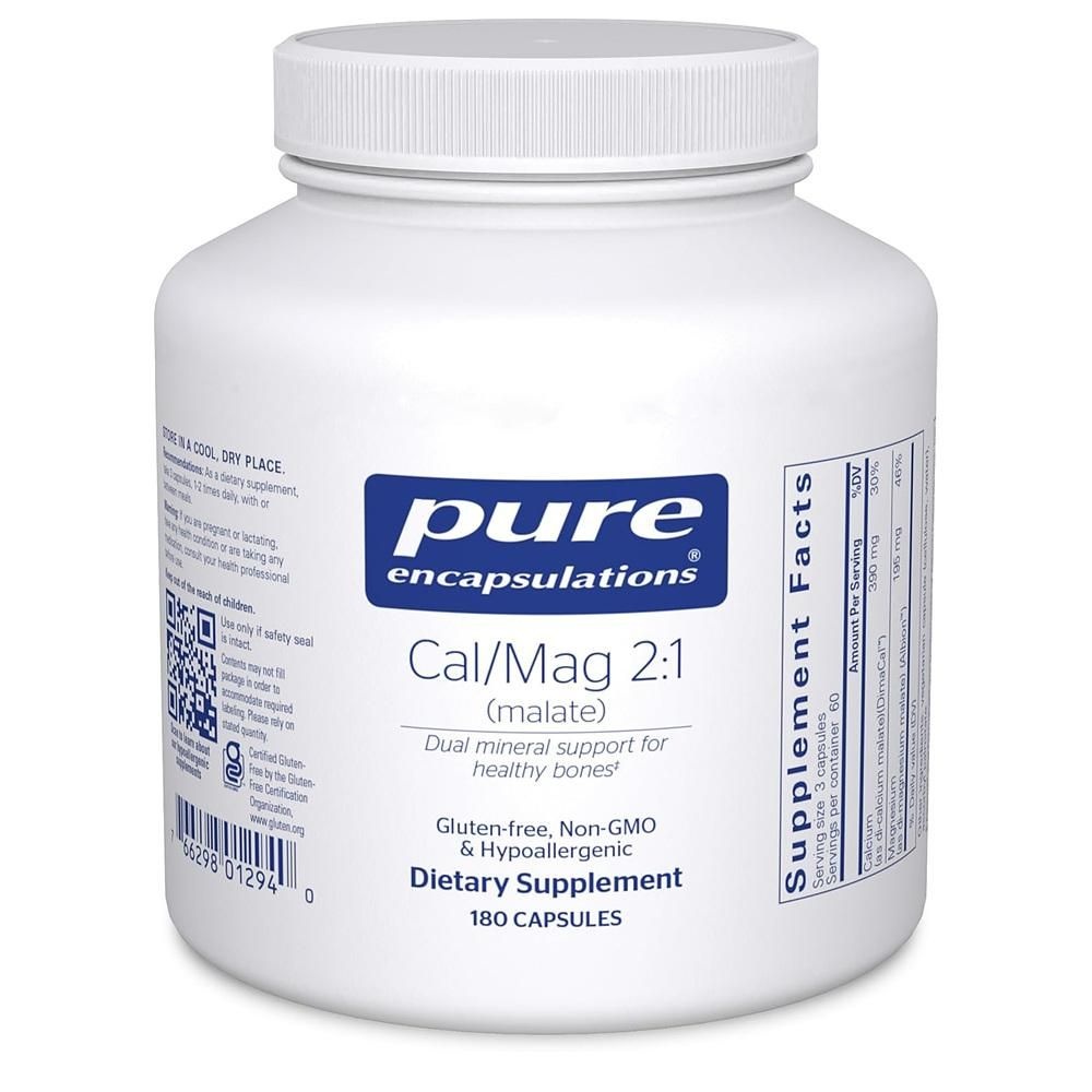 [해외] Pure Encapsulations 칼마그2:1 180정 5팩 Pure Encapsulations Cal/Mag (Malate) 2:1 - Calcium & Magnesium (Malate) - Bone Health Supplement* - Optim