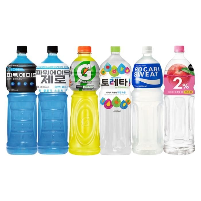 1.5L 이온음료 6종 각 1개 / 파워에이드+토레타+게토레이+포카리스웨트+이프로 제로+파워에이드 제로