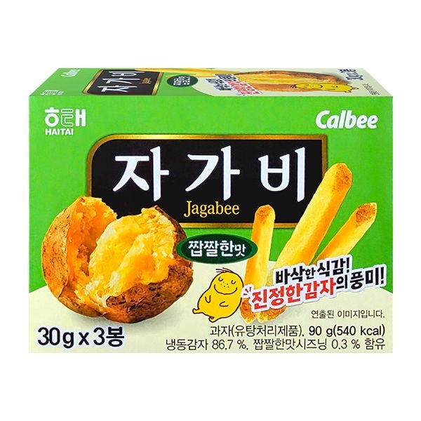 해태 calbee 자가비 짭짤한맛 90g 감자칩 가루비 (01_자가비(짭잘한맛) 90g 1개)