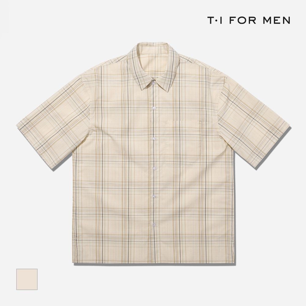 [티아이포맨][T.I FORMEN] 멀티컬러 체크 아우터형 반팔 셔츠 익스텐드_M224MSH565M : 롯데ON