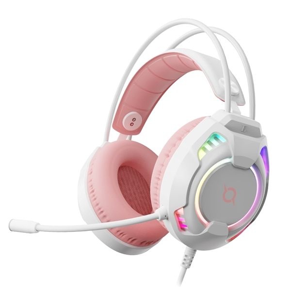 COX V800 가상 7.1 ENC RGB 진동 게이밍 헤드셋 (화이트)