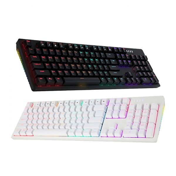앱코 HACKER K515 축교환 측면 RGB 라이팅 이중사출 게이밍 기계식 키보드 (화이트,청축)