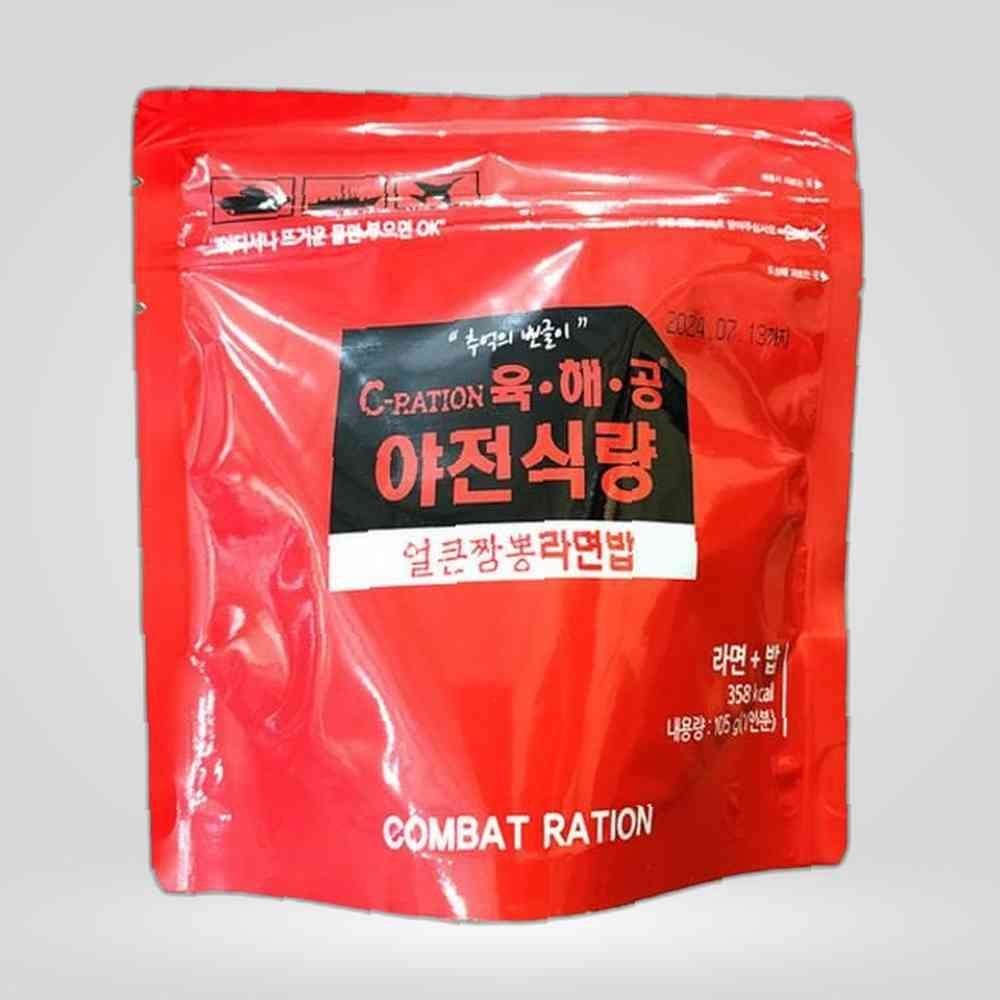 야전식량 얼큰짬뽕라면밥 참미푸드105g X10개 야외즉석 육해공 전투식량