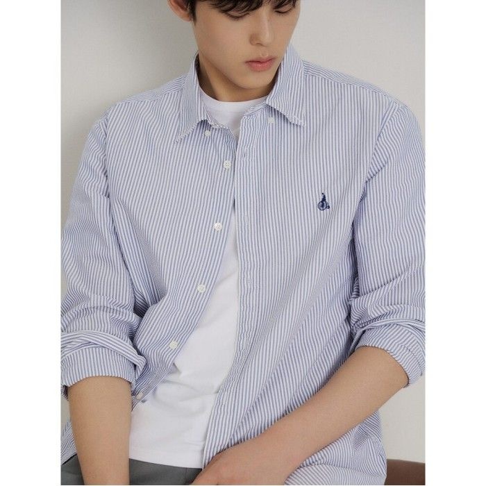 [26SS 30%OFF] 시어서커 스트라이프 셔츠 블루 BC6364C18P