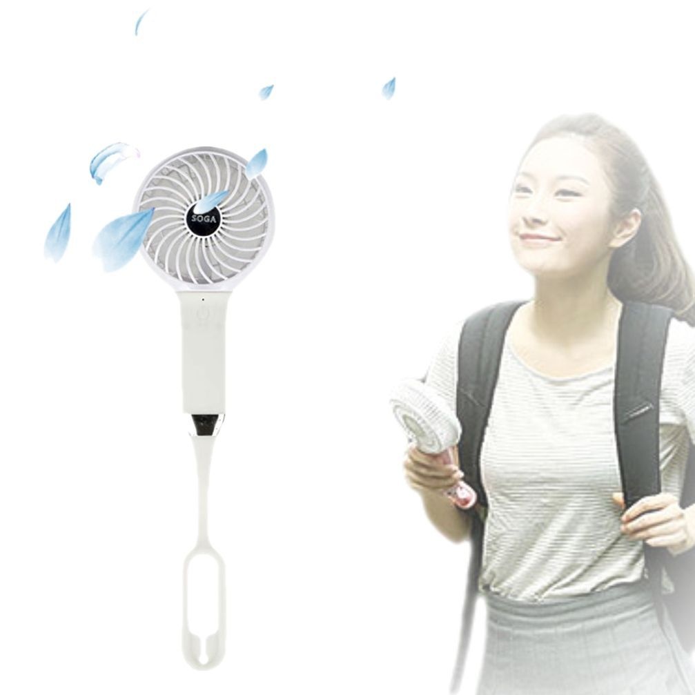 2600mAh 대용량 충전식 핸디팬100 미니선풍기 화이트
