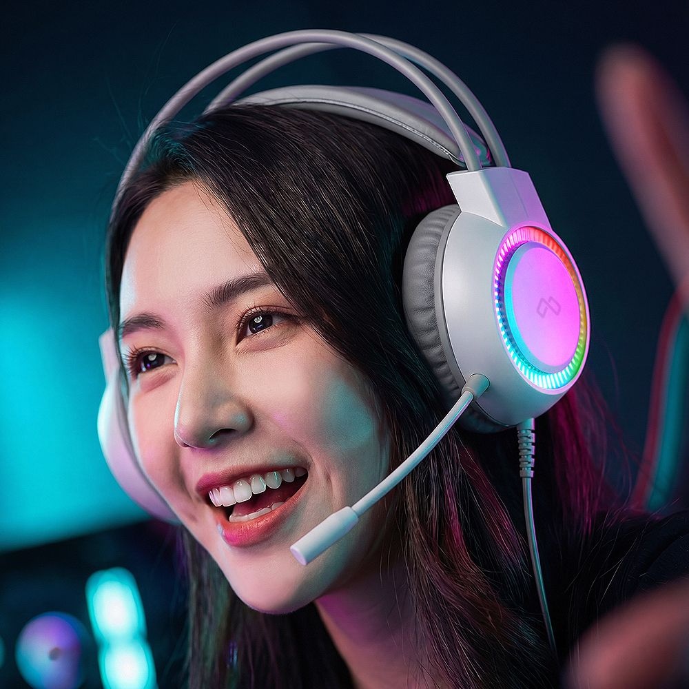 [오늘출발] 맥스틸 GM-GHU710 PRO 가상 7.1 LED 게이밍 헤드셋 화이트