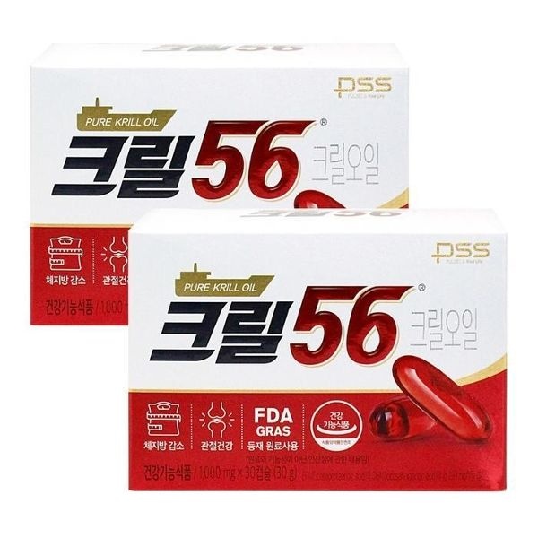 펄세스 크릴오일 크릴56 1000mgX30캡슐X2개