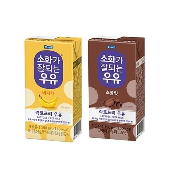 매일 소화가 잘되는 우유 24개입 바나나 초코 유당제거우유 락토프리우...