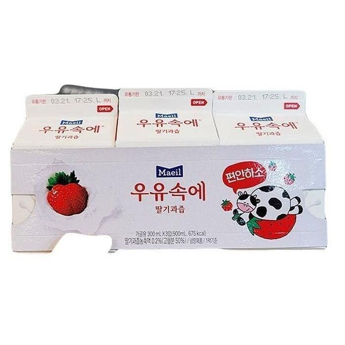 매일 우유속에 딸기과즙 300ml x 3입 x 2개 b47352 (29269471)