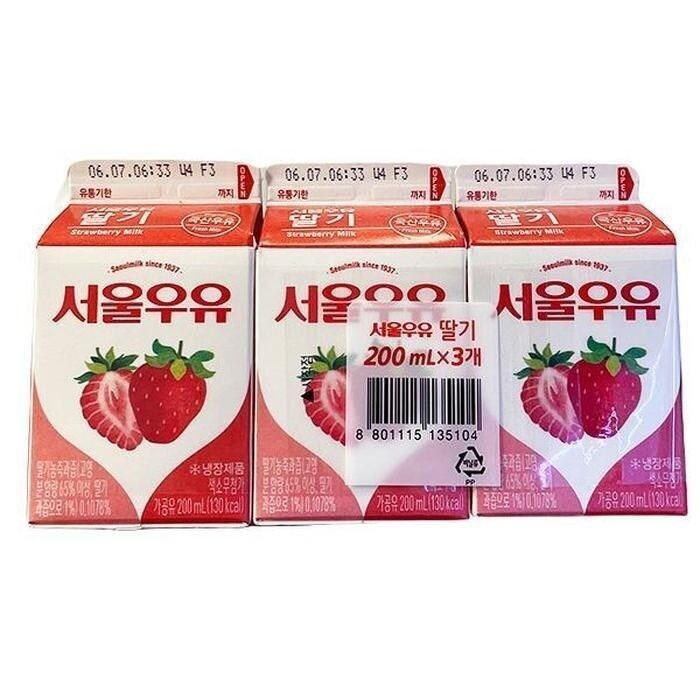 서울 딸기우유 200ml X 3입 b40499 (29269641)