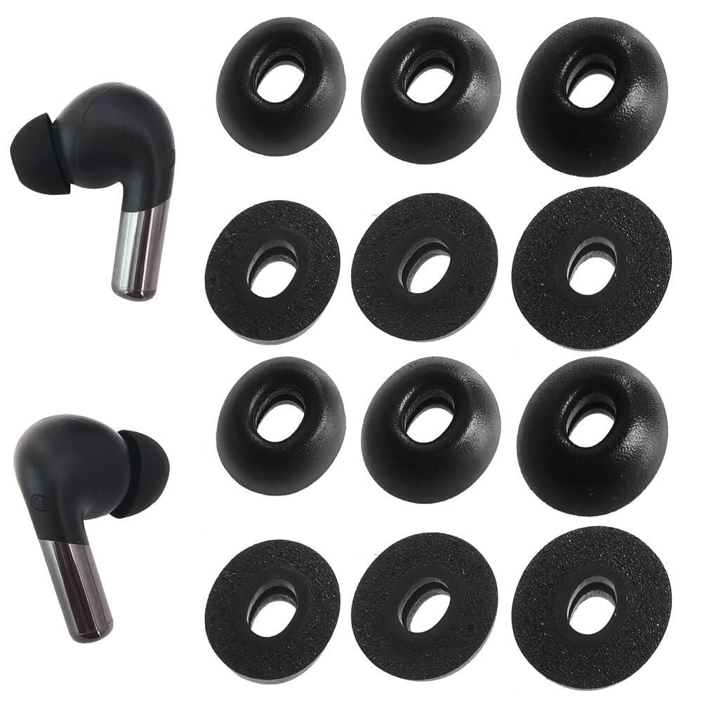 [해외] TENNMAK OnePlus Buds 4 / 3 Pro 2 Nord 이어버드 이어팁 액세서리, 6쌍 블랙 287086
