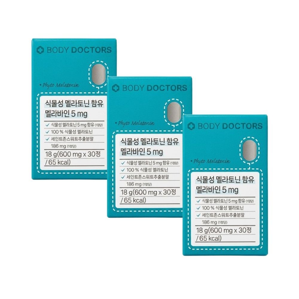 바디닥터스 식물성 멜라토닌 멜라바인 5mg 30정 3개