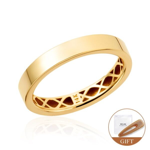 모룬 [모룬] (5월베스트) 14K 글램 커브드 3mm 플랫 할로우링 반지 MOR41683