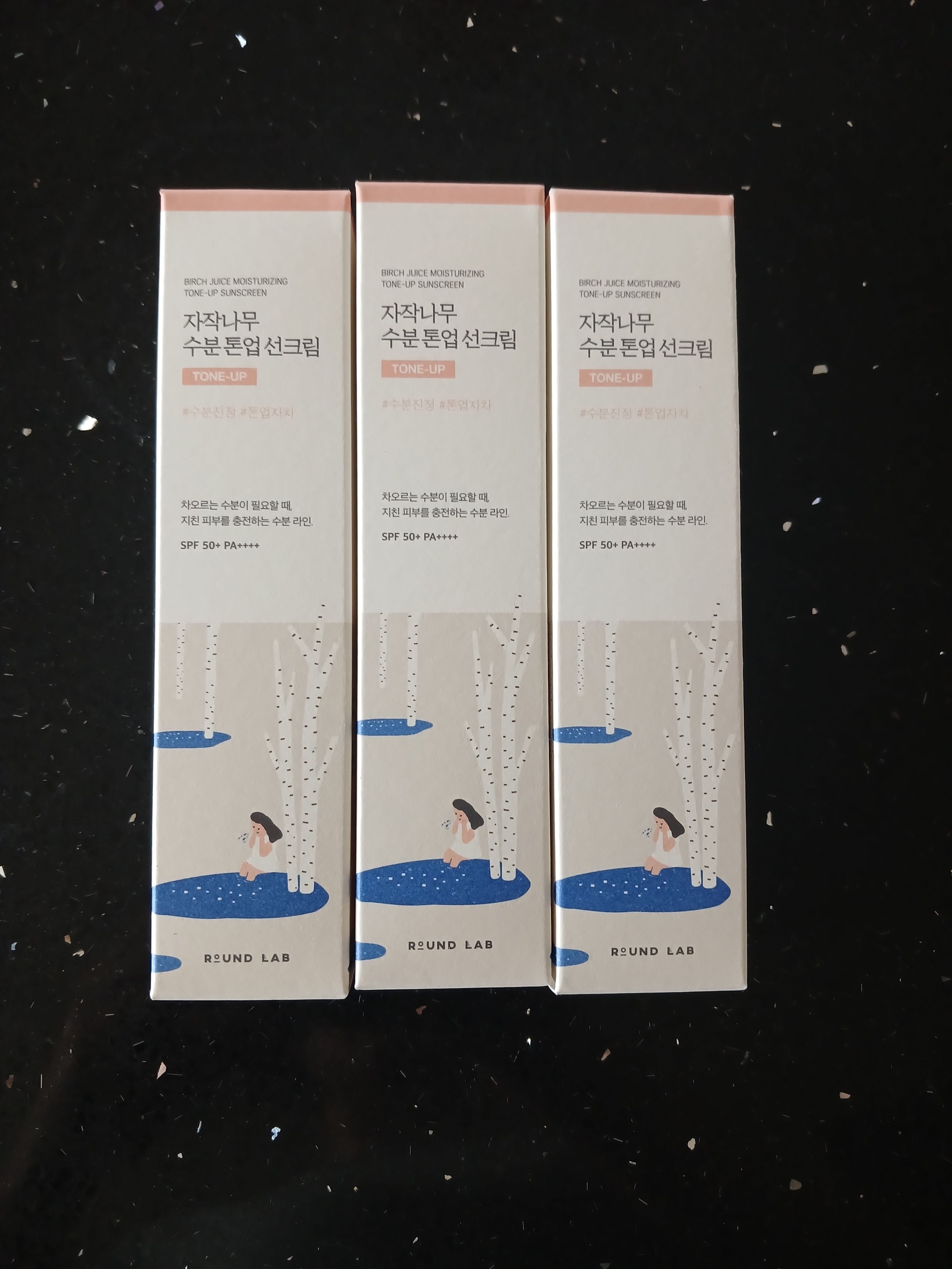 [3개 SET] 라운드랩 자작나무 수분 톤업 선크림 50ml (SPF 50+ PA++++)