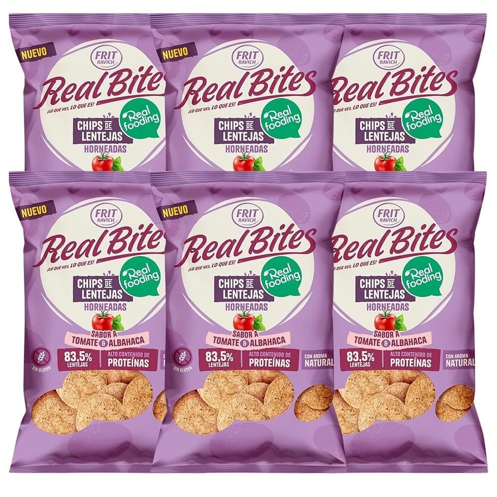 [해외] FRIT RAVICH 리얼푸딩 렌틸칩스 80g 6팩 RealFooding Lentil Chips - Box of 6 Packs - Flavor: Tomato