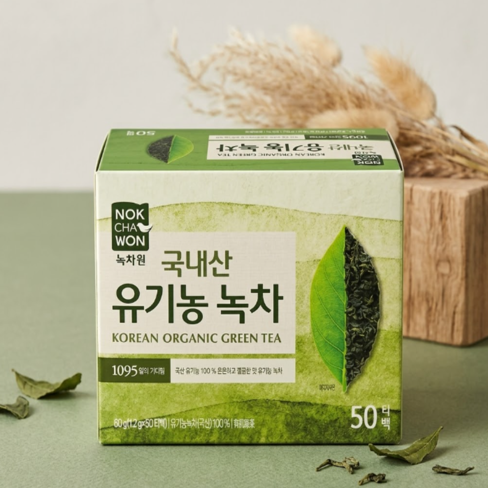 녹차원 유기농 순수녹차 1.2g x 50티백 x 4